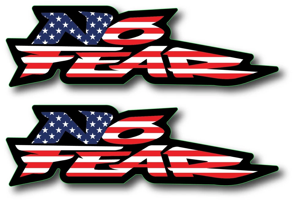 2X NO FEAR USA DECAL STICKER 3M USA MADE TRUCK VEHICLE CAR LOGO WALL WINDOW - Image 1 of 4