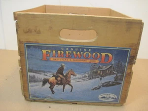 OLD VINTAGE WOOD GENUINE FIREWOOD SPLIT OAK & MADRONE LOGS CRATE BOX - Picture 1 of 6