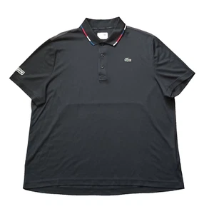Lacoste Sport Polo Shirt Mens 3XL 8 Black Logo Short Sleeve Performance - Picture 1 of 17