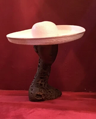 Vintage 50’s Wide Brim Straw White Bellini Hat - Image 1 of 4