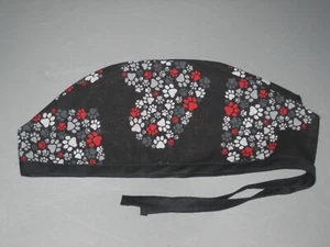 Surgical Scrub Hats caps Heart Shaped paw prints - Picture 1 of 2