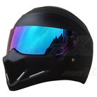 Motorcycle Matte Black Helmet Full Face Color Lens For Street Bandit Racing Dot