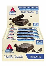 Atkins High Protein Bar, Keto Snack, Low Carb, Low Sugar Double Chocolate