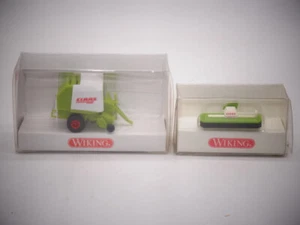 Wiking 384 01 25 + 383 01 17 Claas rotopressa + rasaerba in confezione originale - Foto 1 di 2