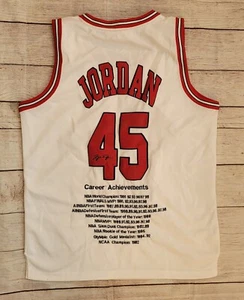 Mitchell Ness Hardwood Classics MICHAEL JORDAN 45 Achievement Jersey Youth 18/20 - Picture 1 of 15