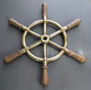 Antique Brass 17" Ships Wheel - Picture 1 of 9