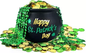 213 Pcs St Patrick'S Day Pot of Gold Set Includes 1 Black Cauldron 5.91X7.87In w - Picture 1 of 12