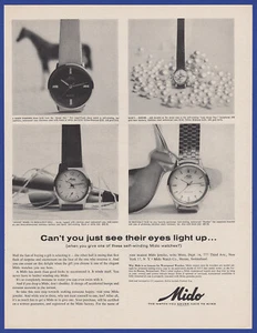 Vintage 1964 MIDO Self Winding Watch Watches Ocean Star Newton 60's Print Ad - Picture 1 of 1