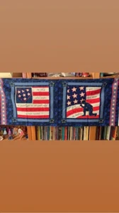 16" Flag Pillow Quilt Squares Panel - Picture 1 of 1