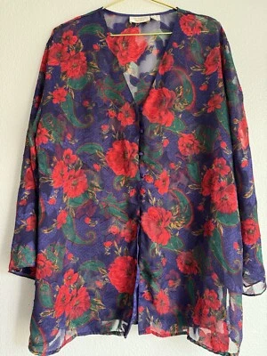 Camisa de Dormir Transparente Con Botones Floral Etiqueta Dorada Victoria’s Secret De Colección Años 90’s Retro Foto 1 de 4