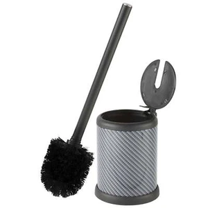 Closing Lid Toilet Brush and Holder in Black - Picture 1 of 9