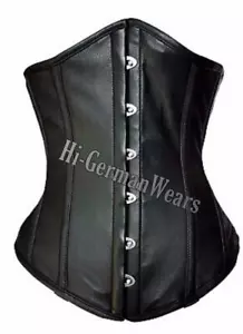Corsetto sottopetto nero pelle corsetto gotico corsetto underbust leather corsetti - Foto 1 di 4