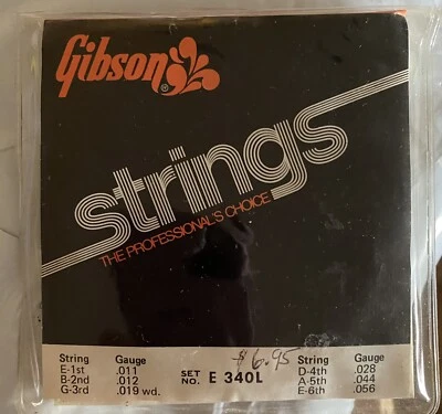 SUPER RARE GIBSON VINTAGE Electric Or Acoustic Guitar Light Gauge Strings E 340L - Image 1 of 2