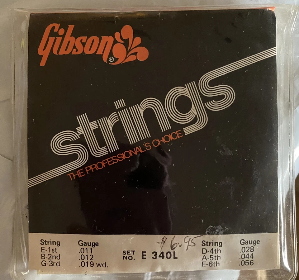 SUPER RARE GIBSON VINTAGE Electric Or Acoustic Guitar Light Gauge Strings E 340L - Image 1 of 2