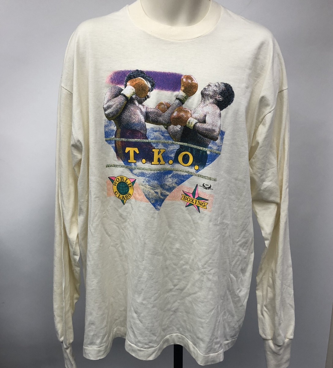 Vintage 1992 TKO Boxing Long sleeve 2XL shirt World Class Single