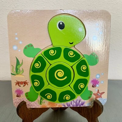 Paquete de 6 rompecabezas de madera para niños pequeños mayores de 2+ años con bolsa decorativa de búho y zorro Foto 1 de 4