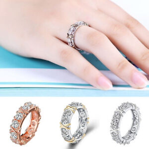 Women's Ring Cross Finger Ring Fashion Jewelry Zircon Rings Crystal Temperament)