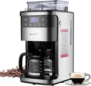 10-Cup Coffee Maker with Burr Grinder Built-In,Programmable Grind & Brew, Smart - Picture 1 of 9