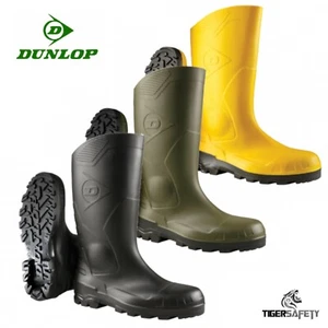 Dunlop Devon Calf Short Half Length Steel Toe Safety Wellington Boots Wellies - Picture 1 of 13
