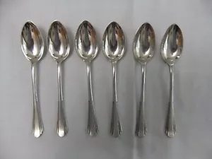ANTIQUE ART DECO JAMES DIXON SHEFFIELD SILVER PLATED TEASPOONS X 6 13.5 cm - Picture 1 of 6