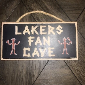Lakers NBA Basketball 10"x5” Sign Fan or Man Cave Wall Decor Decor Wooden USA - Picture 1 of 5