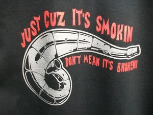 Lustige 2-Takt Just Cuz It's Smokin Don't Mean It's Broken schwarz Rundhalsausschnitt klein - Bild 1 von 6