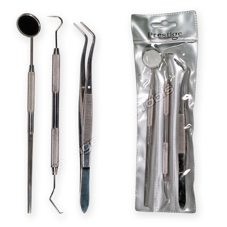 PRESTIGE TOOLS LTD Dental examination kit Basic Scraper Mirror Scalers tweezers Plaque Remover set