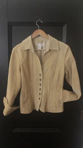 A.M.I. Tan Suede Women's Moto Jacket Size M - Picture 1 of 3