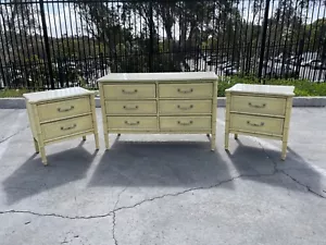Henry Link Faux Bamboo dresser and 2 night stands set Hollywood Regency Bali Hai - Picture 1 of 17