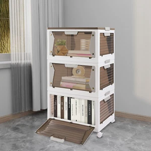 3 Tier Plastic Storage Bins with Lids Stackable Closet Organizer Containers Box! - Picture 1 of 21