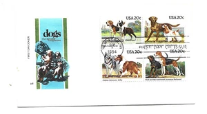 2098-01 Dogs Farnam, HF, block of 4, FDC - Picture 1 of 1