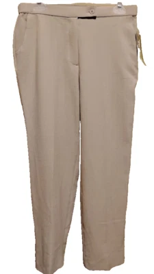 NUEVO CON ETIQUETAS $32 Pantalones TanJay Para Mujer Beige Sólido Elástico Lateral Confort Cintura Talla: 8P Foto 1 de 2