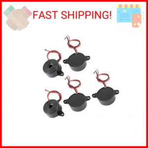 uxcell 5 Pcs DC 3-24V 12mA 85dB Sound Electronic Buzzer Alarm Black 23 x 12mm - Picture 1 of 2
