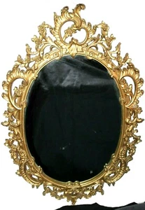 ¡Vintage! Espejo Syroco Original #3319 Latón Ornamentado Ovalado de Harry Laylon  - Imagen 1 de 10