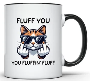 Skurrile Katze mit Sonnenbrille und Haltung Lustige Tasse Lustige Kaffeetasse - Bild 1 von 1
