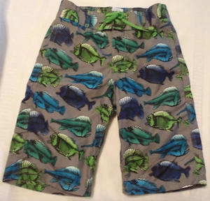 GYMBOREE Boys Size 3 Grey Fish Print Swim Trunks Swimwear NWT - Picture 1 of 1