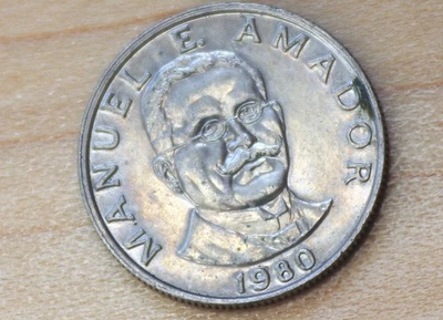 1980 Панама 10 Centesimos Мануэль Амадор Reeded края - Изображение 1 из 2