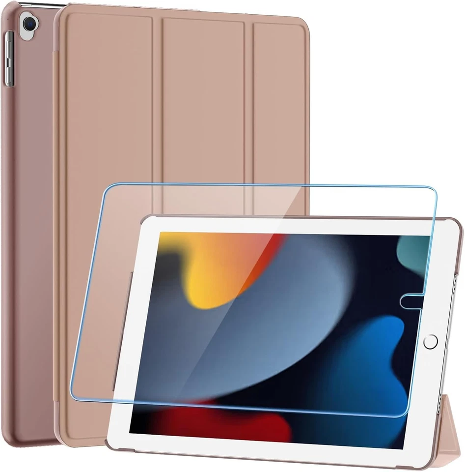 Case For iPad 9th 8th 7th 6th 5th Gen 10.2 Leather Stand Cover + Tempered Glass - Image 1 of 1