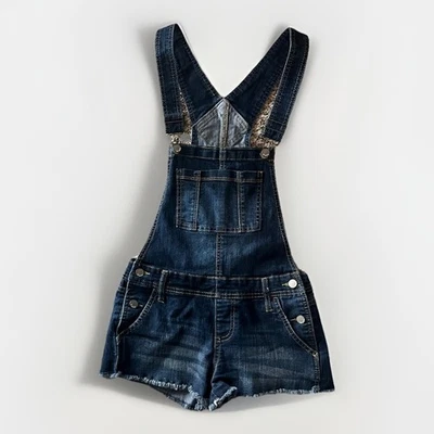 Mono corto vaquero azul MUDD con correas y bolsillos ajustables, talla pequeña Foto 1 de 4