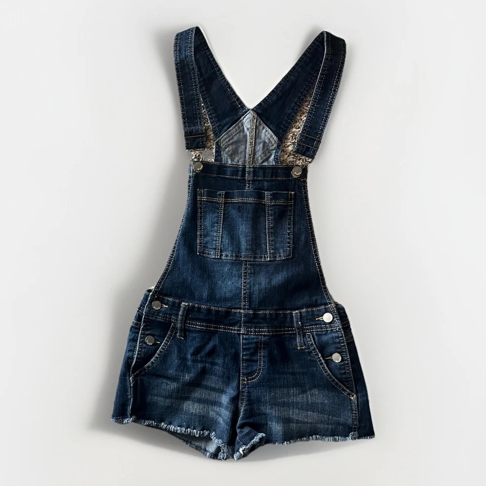 Mono corto vaquero azul MUDD con correas y bolsillos ajustables, talla pequeña Foto 1 de 4