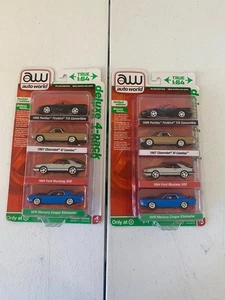 2 Posten AW Auto World Deluxe 4er Pack Pontiac, Chevrolet, Ford Mustang, Mercury, - Bild 1 von 8
