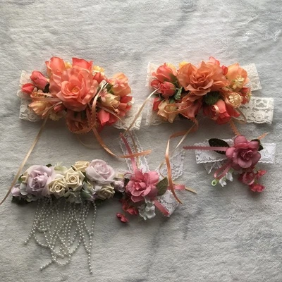 Vintage Hair Barrettes Large Flower Clips - Image 1 of 4