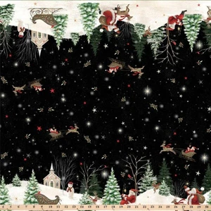 Believe Santa's Scenic Double Border 105814MU Cotton Fabric by the half yd - Picture 1 of 4