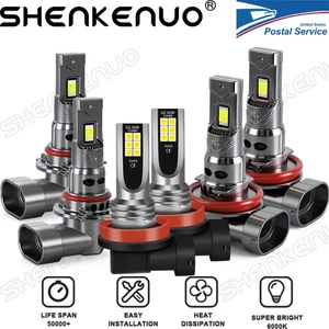 9005+H11+H11 LED Headlight High Low Light+Fog Light Bulbs For Ford Ranger 2022 - Picture 1 of 17