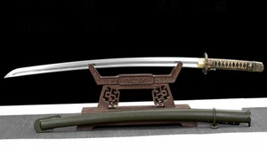 Handmade Japanese Gunto Sword Type 98 Spring Steel Blade with Brass Fittings Iro - Picture 1 of 16