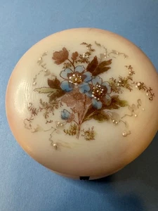 Hübsche antike rosa Wellenwappen Wellenwappen Blumen Kommode Schmuckdose Puderdose - Bild 1 von 18