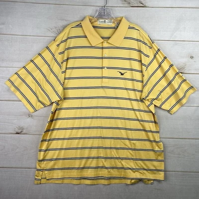 VTG Fairway & Greene Polo Shirt Mens XXL Yellow Stripe Covered Bridge 2005 - Image 1 of 4