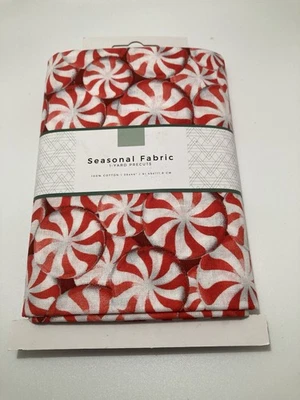 David Textiles 1 yard 100% cotton Fabric peppermint candy - Image 1 of 4