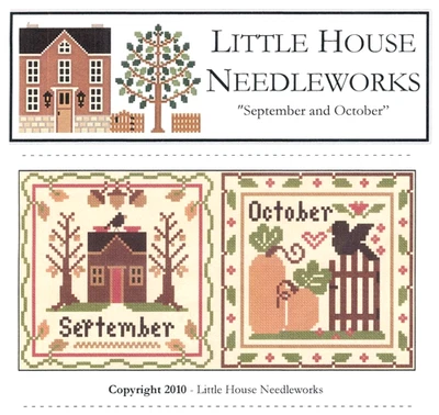 Little House Needleworks SEPTEMBER AND OCTOBER 2 Cross Stitch Charts ONLY autumn - Image 1 of 2