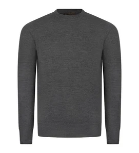 NEW STILE LATINO SUPER FINE MERINO WOOL LONG SLEEVE EU 50 US 40 M dark gray - Picture 1 of 3